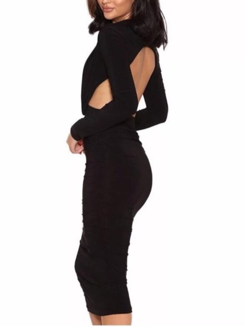 House of CB Nicolina Midi Dress Open Back $178. Black Size XS - Picture 10 of 11